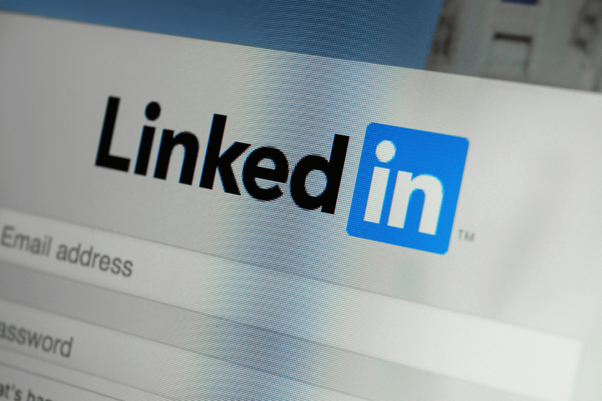 Ecran d'accueil LinkedIn